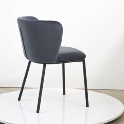 Black Round Marble Table With Set Of 4 Velvet Bull Head Chairs - thumbnail 3