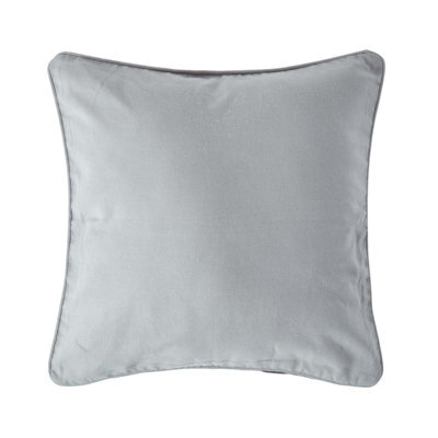 Homescapes Cotton Plain Grey Cushion Cover, 60 X 60 Cm - image 1