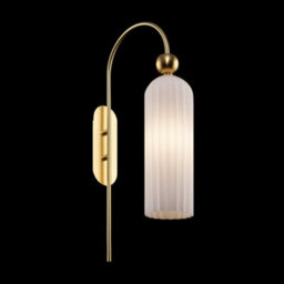 Luminosa Lighting Luminosa Antic Modern Wall Lamp Gold, Glass White Shade - thumbnail 2