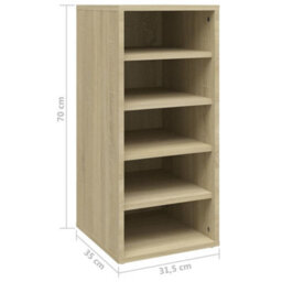 Walplus Shoe Cabinets 2 Pcs Sonoma Oak 31.5X35X70 Cm Engineered Wood - thumbnail 9