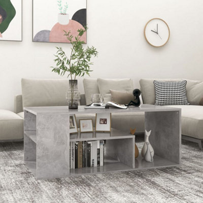 Walplus Coffee Table Concrete Grey 100X50X40 Cm Engineered Wood - image 1