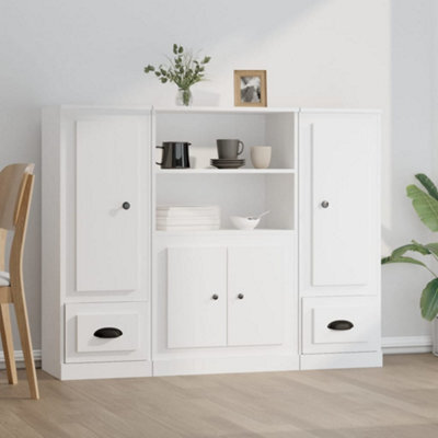Berkfield Highboards 3 Pcs White Engineered Wood - image 1