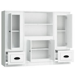 Berkfield Highboards 3 Pcs White Engineered Wood - thumbnail 6
