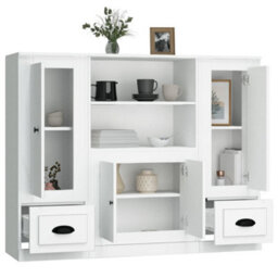 Berkfield Highboards 3 Pcs White Engineered Wood - thumbnail 5