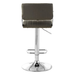 Orsina Grey Channel Design Seat Bar Stool, Adjustable Height Kitchen Bar Stool, Footrest Swivel Barseat - thumbnail 4