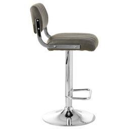 Orsina Grey Channel Design Seat Bar Stool, Adjustable Height Kitchen Bar Stool, Footrest Swivel Barseat - thumbnail 3