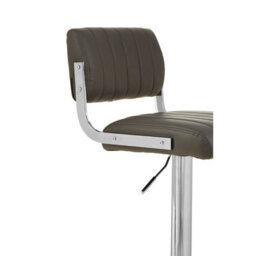 Orsina Grey Channel Design Seat Bar Stool, Adjustable Height Kitchen Bar Stool, Footrest Swivel Barseat - thumbnail 5
