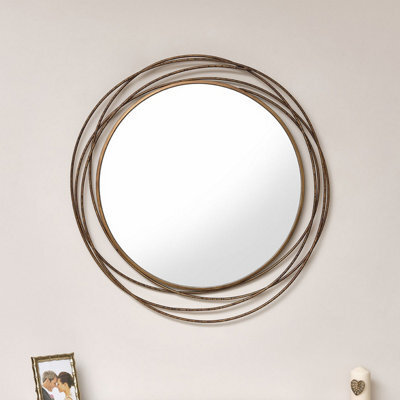 Melody Maison Large Antique Gold Swirl Wall Mirror - 88Cm X 85Cm - image 1