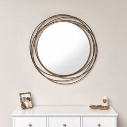 Melody Maison Large Antique Gold Swirl Wall Mirror - 88Cm X 85Cm - thumbnail 2