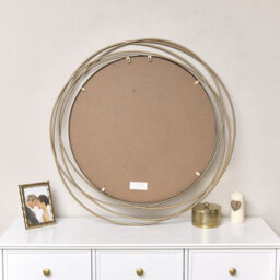 Melody Maison Large Antique Gold Swirl Wall Mirror - 88Cm X 85Cm - thumbnail 5
