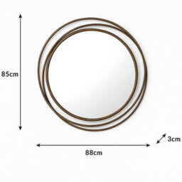 Melody Maison Large Antique Gold Swirl Wall Mirror - 88Cm X 85Cm - thumbnail 7
