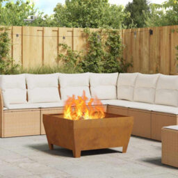 Walplus Fire Pit Brown 80 X 80 X 43 Cm Weathering Steel