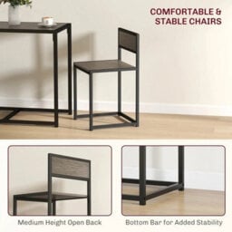 Space Saving Small Dining Table 2 Chairs Kitchen Furniture Set - thumbnail 3