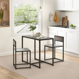 Space Saving Small Dining Table 2 Chairs Kitchen Furniture Set - thumbnail 1
