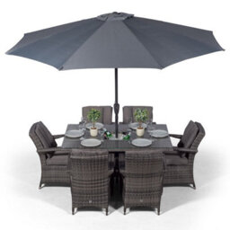 That's Furniture Arizona Rectangle 6 Seat Rattan Dining Set With Ice Bucket Drinks Cooler - Grey - thumbnail 6