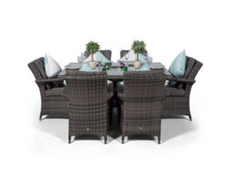 That's Furniture Arizona Rectangle 6 Seat Rattan Dining Set With Ice Bucket Drinks Cooler - Grey - thumbnail 5