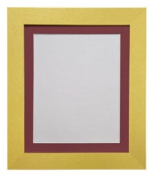 Frames By Post Metro Gold Frame With Red Mount 40 X 50Cm Image Size 16 X 12 Inch - thumbnail 1