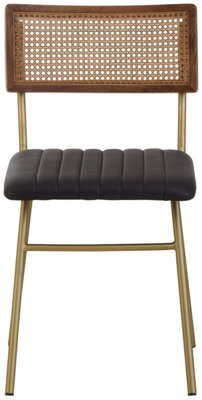 Orsina Black Leather Dining Chair, Sturdy Dining Room Chair, Leather Effect Accent Chair For Home, Office - image 1