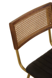 Orsina Black Leather Dining Chair, Sturdy Dining Room Chair, Leather Effect Accent Chair For Home, Office - thumbnail 5