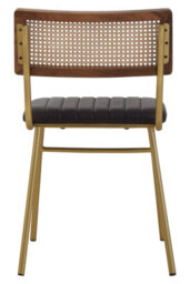 Orsina Black Leather Dining Chair, Sturdy Dining Room Chair, Leather Effect Accent Chair For Home, Office - thumbnail 4
