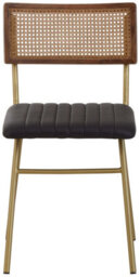 Orsina Black Leather Dining Chair, Sturdy Dining Room Chair, Leather Effect Accent Chair For Home, Office - thumbnail 1