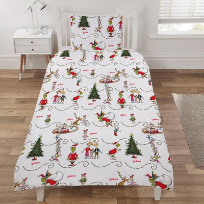 The Grinch Classic Christmas Single Duvet Cover And Pillowcase Set - image 1