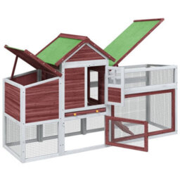 Vidaxl Chicken Coop Mocha 186.5X58.5X113 Cm Solid Wood Pine - thumbnail 4