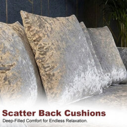 Crystal Silver Crushed Velvet L Shaped Corner Sofa 3 To 4 Seater Scatter Back Left Hand Facing - thumbnail 4
