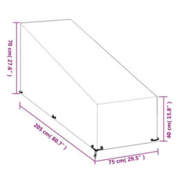 Vidaxl Sunlounger Cover 12 Eyelets 205X75X40/70 Cm Polyethylene Sunlounger Covers - thumbnail 9