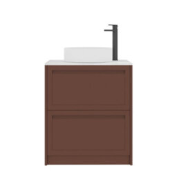 Royal Bathrooms Royal Bathroom Elmore 700mm Terracotta Clay Freestanding Countertop Bathroom Vanity Unit 2 Drawer With Art Basin - thumbnail 7