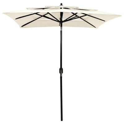 Berkfield Harmful 3-Tier Parasol With Aluminium Pole Sand 2X2 M - image 1