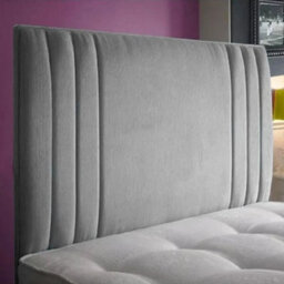 "Urban Textures - Nevada Bed Headboard Plush Velvet Upholstered Lines Headboard 26"" - Grey"