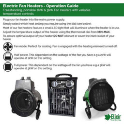 Elixir Garden Supplies Elixir Gardens Bh-20R3 2Kw X 1 Square Fan Heater - thumbnail 2
