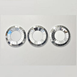 DEENZ Set Of 3 Silver Style Art Decor Round Wall Mounted Mirror Home Décor 25Cm