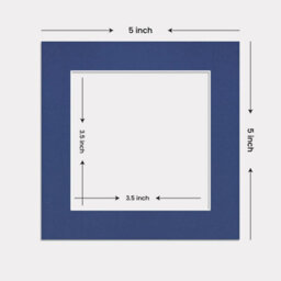Ak Frames 5X5 Blue Picture Mounts To Fit 3.5X3.5 Aperture Size - Mount Board Only (No Frame Included) - thumbnail 3