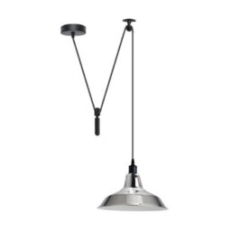 Adjustable Modern Chrome Pendant Light Long Metal Cone Shade With 2M Cord Hanging Light For Kitchen Islands - thumbnail 1