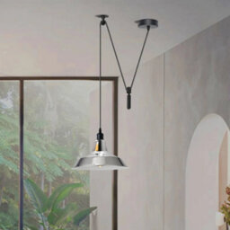 Adjustable Modern Chrome Pendant Light Long Metal Cone Shade With 2M Cord Hanging Light For Kitchen Islands - thumbnail 2