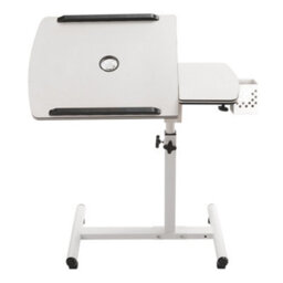 Living And Home White Height Adjustable Standard Laptop Table With Pen Holder 68Cm W X 40Cm D - thumbnail 4