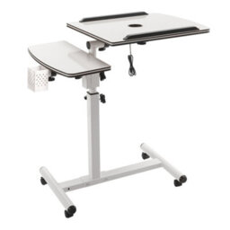 Living And Home White Height Adjustable Standard Laptop Table With Pen Holder 68Cm W X 40Cm D - thumbnail 5