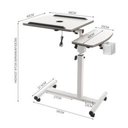Living And Home White Height Adjustable Standard Laptop Table With Pen Holder 68Cm W X 40Cm D - thumbnail 9