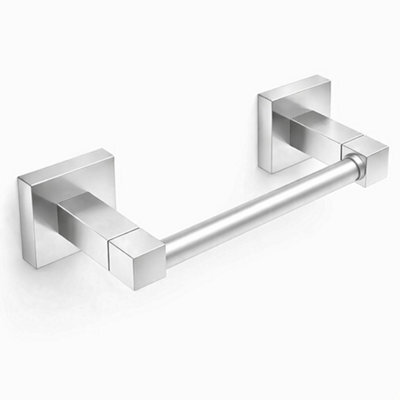 Billtix  Silver Square Stainless Steel Toilet Paper Holder, Wall Mounted Toilet Roll Holder Bathroom Accessories Roll Storage - image 1