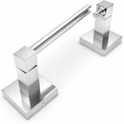 Billtix  Silver Square Stainless Steel Toilet Paper Holder, Wall Mounted Toilet Roll Holder Bathroom Accessories Roll Storage - thumbnail 3