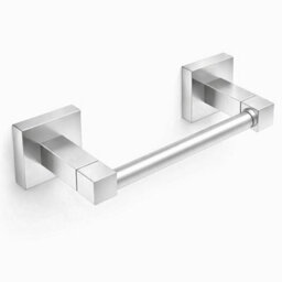 Billtix  Silver Square Stainless Steel Toilet Paper Holder, Wall Mounted Toilet Roll Holder Bathroom Accessories Roll Storage - thumbnail 1
