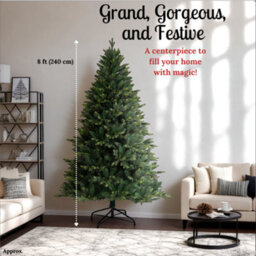 Evre Brunswick Spruce Extra Bushy Artificial Christmas Tree 8 Ft 240Cm 1500 Tips - 4/5/6/7/8 Ft Available - thumbnail 3