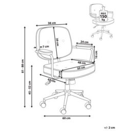 Beliani Desk Chair Paramus Faux Leather Beige - thumbnail 3