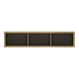 Furniture To Go Shetland Wide Wall Shelf Oak & Black - thumbnail 2