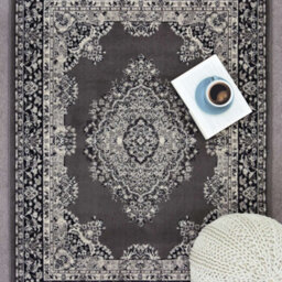 Melrose Colorama Traditional Grey Area Large Indoor Rug 160X230Cm - thumbnail 3