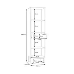 Furniture To Go Wensley Display Cabinet With 1 Door 1 Drawer And  1 Glass Door In Light Grey And Oak - thumbnail 8