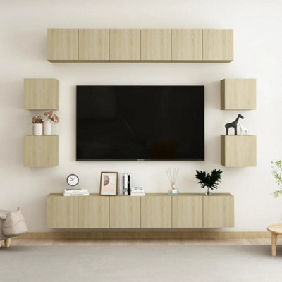 Berkfield 10 Piece Tv Cabinet Set Sonoma Oak Engineered Wood - image 1