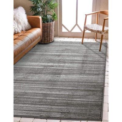Melrose Athena Textured Grey Medium-Large Indoor Area Rug 133/190Cm - image 1